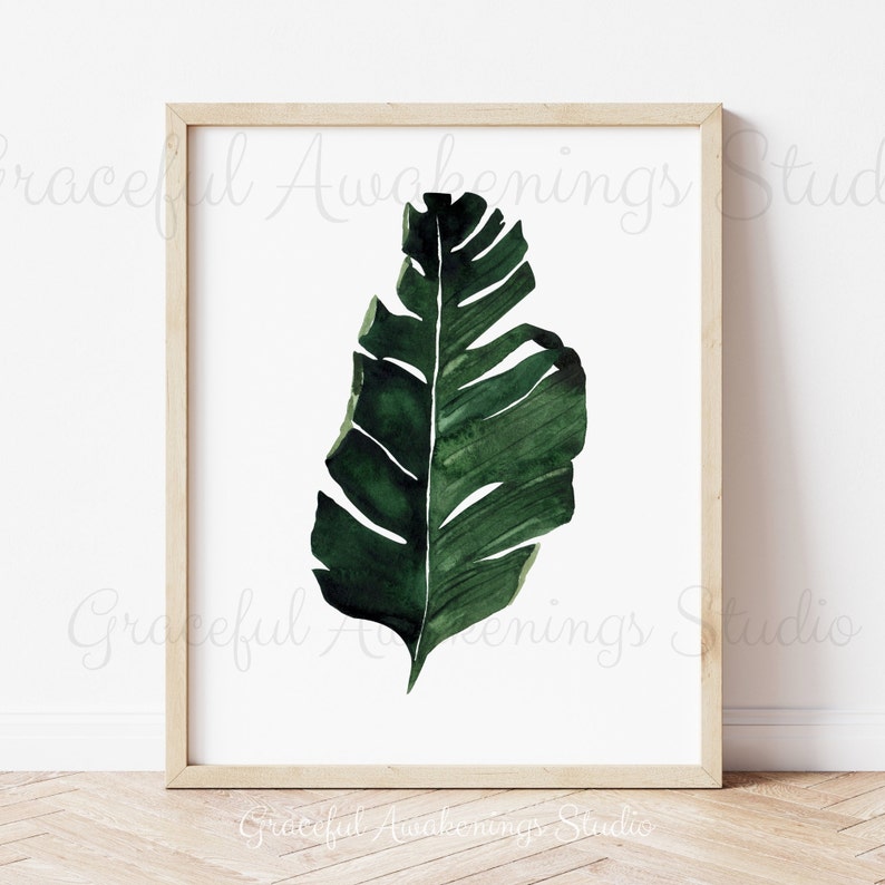 Palm Leaf Print Set of 4 Tropical Leaf Decor Botanical Print Etsy