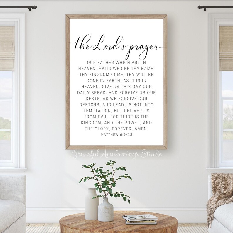 The Lord's Prayer Printable Wall Art the Lords Prayer Etsy