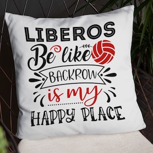 LIBEROS Be Like Backrow Is My Happy Place バレーボール枕、バレーボール用スロー、パワーナップ枕、お昼寝用長方形スロー枕