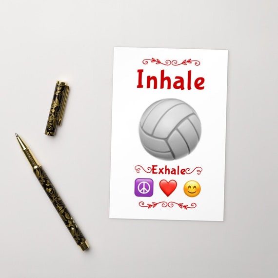 Inhale Volleyball Exhale Peace Love and Volleyball Postcards, Postcards for Sale, Postcards For Framing, Volleyball Quotes, Positive Quotes