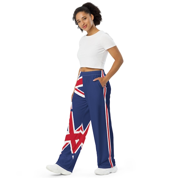 Wide Leg Pajama Pants, Volleyball Pants, wide leg athletic pants, wide legged lounge pants, wide leg sweat pants, Great Britain