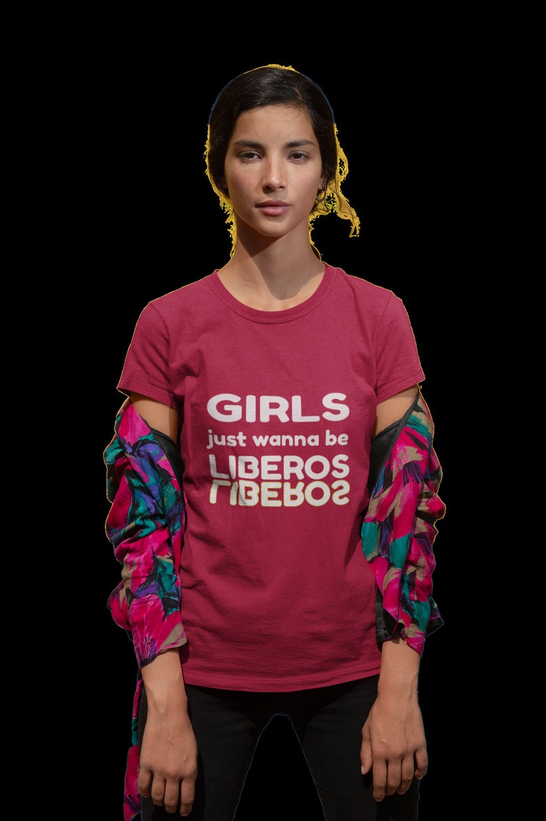Girls Just Wanna BeLiberos Volleyball Shirt, Libero Volleyball Shirts, Volleyball Tees, Black Volleyball Shirts, Volleyball Gifts by Volleybragswag available on ETSY are super fun, super creative and are volleyball players favorite streetwear.