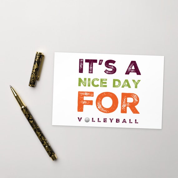 Its A Good Day for Volleyball, Sports Postcards, Volleyball Postcards, Postcards for Sale, Postcards For Framing, Unique Postcards