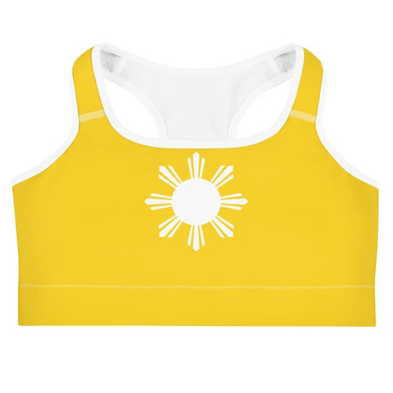 Yellow Sports Bra, Philippines bra, White Sports bra, Phillippines Sport Bra, Sports Bra Woman, Beach Bra, Flag Bra, Volleyball Bra, beach