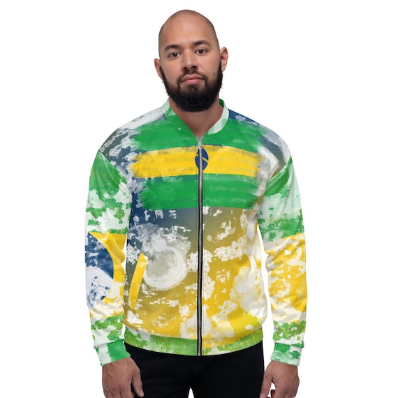 Satin Bomber Jacket Green, Brazil Bomber jacket, green varsity jacket, yellow bomber jacket men,  festival jacket, baseball jacket, puffer