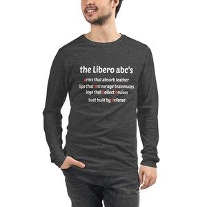 Libero Long Sleeve Volleyball Shirt, The Libero ABC's Volleyball Shirt, Positive Mind, Positive Vibes, Volleyball Quotes