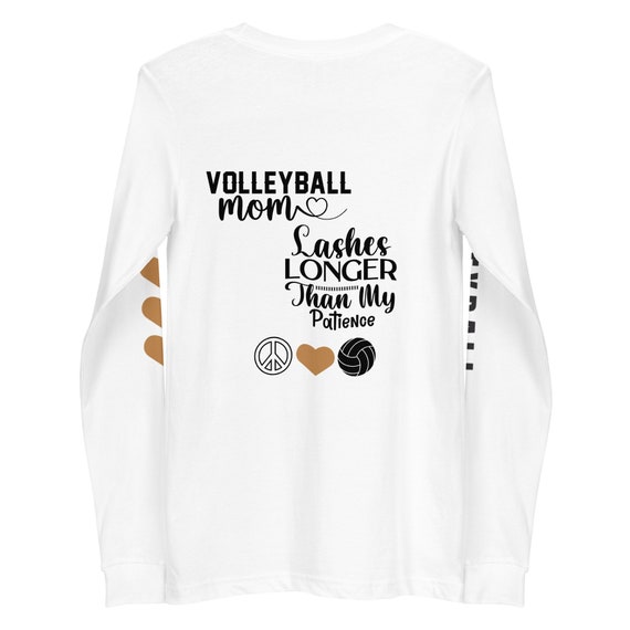 Peace Love Volleyball Shirt, Volleyball Mom Lashes Longer Than My Patience, Funny Volleyball Mom Shirt, Volleyball Mom Gift