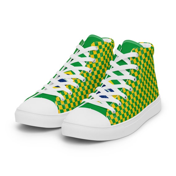 Tie Dye, Girls High Tops, Tye Dye, Women’s High Top Canvas Shoes, Brazil, Brazil Flag, High Tops, Volleyball Shoes, High Top Volleyball Shoe