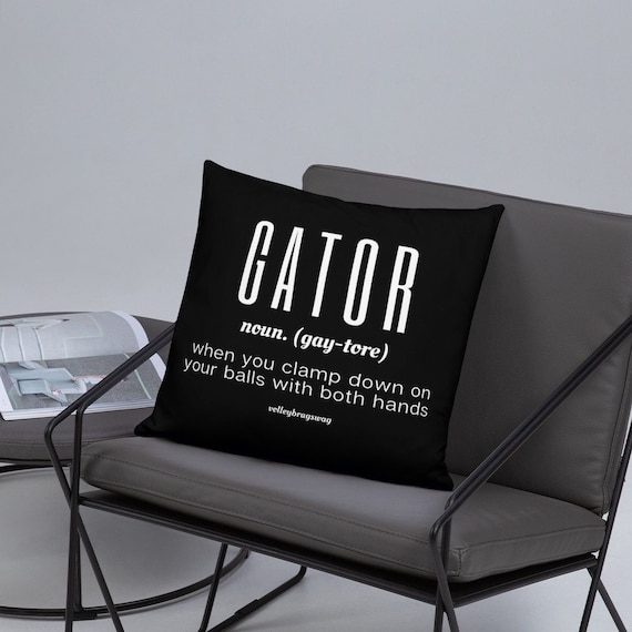 GATOR When You Clamp Down On Your Balls With Both Hands  Volleyball Pillow, Volleyball Throw, Power Nap, Pillows, Naptime, Rectangle Throw