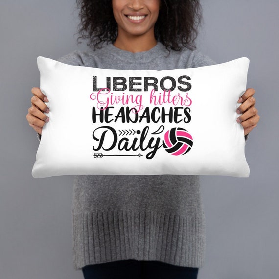 Liberos Giving Hitters Headaches Daily Volleyball Pillow, Volleyball Throw, Power Nap Pillows For Sleeping, Color Block Tooth Fairy Throw