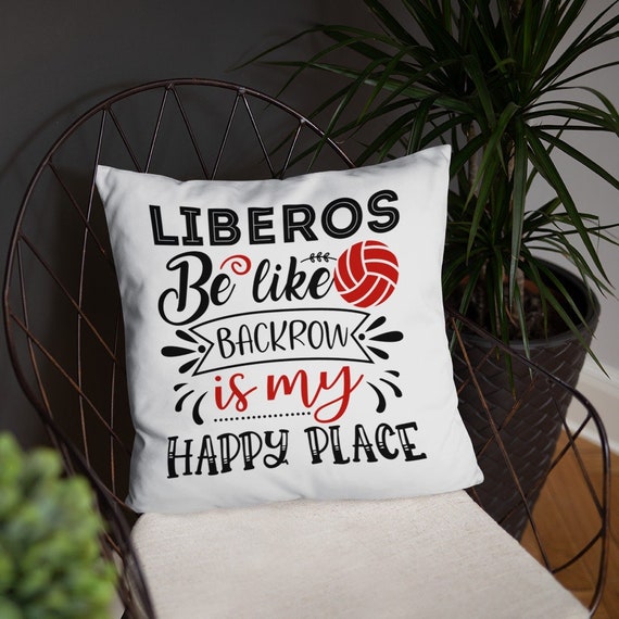 LIBEROS Be Like Backrow Is My Happy Place Volleyball Pillow, Volleyball Throw, Power Nap Pillows, Naptime Rectangle Throw Pillow