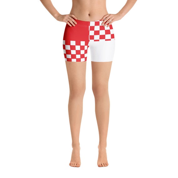 Poland Shorts, Shorts Woman, Spandex Shorts, Spandex Shorts Teens, Girl Volleyball Shorts, Festival Rave Yoga Shorts, Geometric Shorts Long