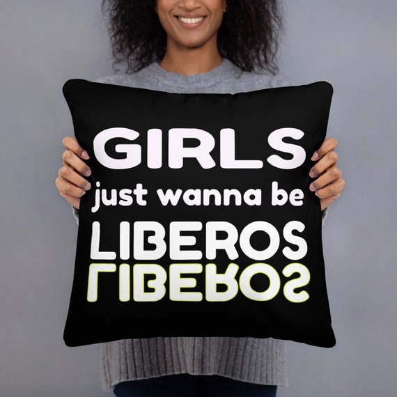 Girls Just Wanna be Liberos Volleyball Pillow, Volleyball Throw,Volleyball Pillow, Pillows For Sleeping, Back and Side sleeper pillow,