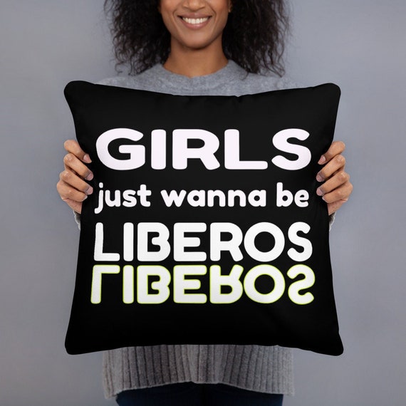 Girls Just Wanna be Liberos Volleyball Pillow, Volleyball Throw, Power Nap Pillows, Naptime Pillows For Sleeping, Color Block Tooth Fairy