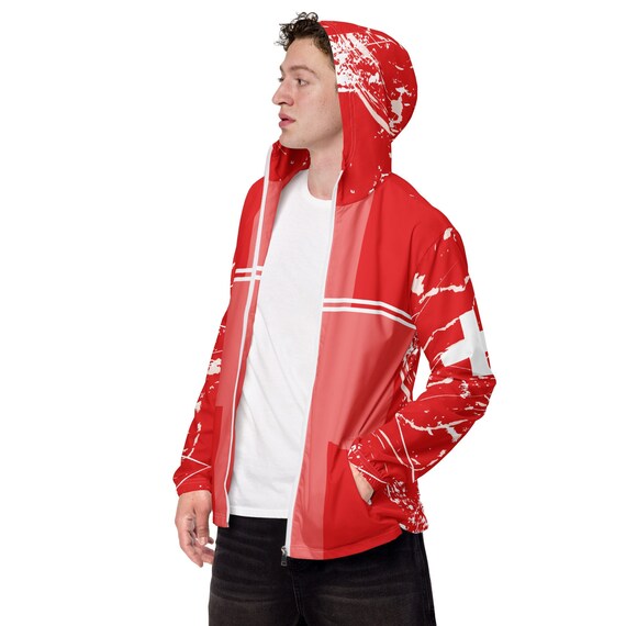 Water Wind Proof Jacket, Mens Windbreaker Jacket with Hood, Windbreaker Jacket With hoodie, unique volleyball gifts for players, Switzerland