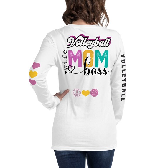 Volleyball Mom Shirt, Peace Love Volleyball Shirt, Volleyball Wife Mom Boss, Volleyball Mom Gift