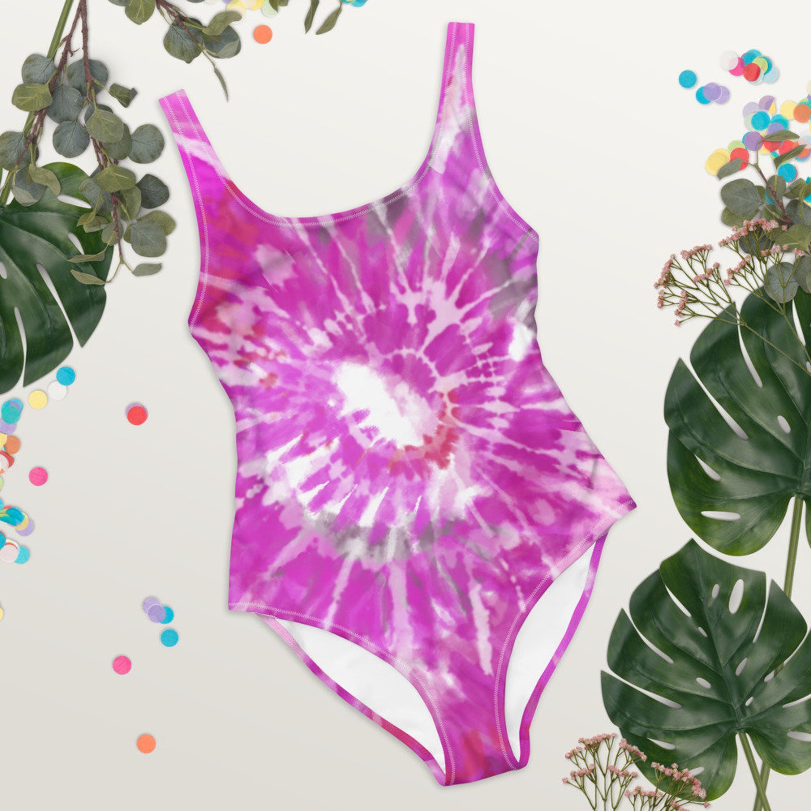 womens tie dye one piece bathing suit