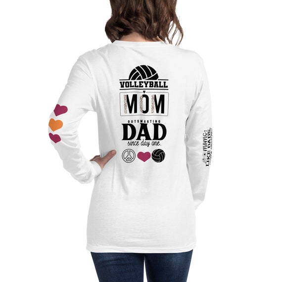 Volleyball Mom Outsmarting Dad Since Day One Shirt, Volleyball Moms Like Dads Only Smarter, Volleyball Girl, Volleyball Player Tees, Volley
