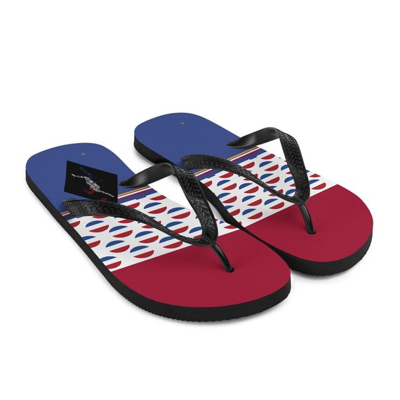 Netherlands Inspired Red White Orange and Blue Flip Flops By Volleybragswag Honor Dutch Volleyball Players and Liberos