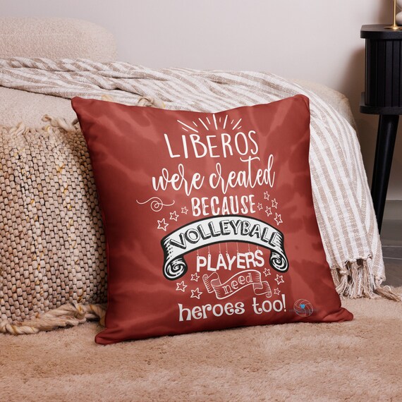 Red Tie Dye Throw Pillow LIBEROS Were Created Because Volleyball Players Need Heroes Too Power Nap Pillows