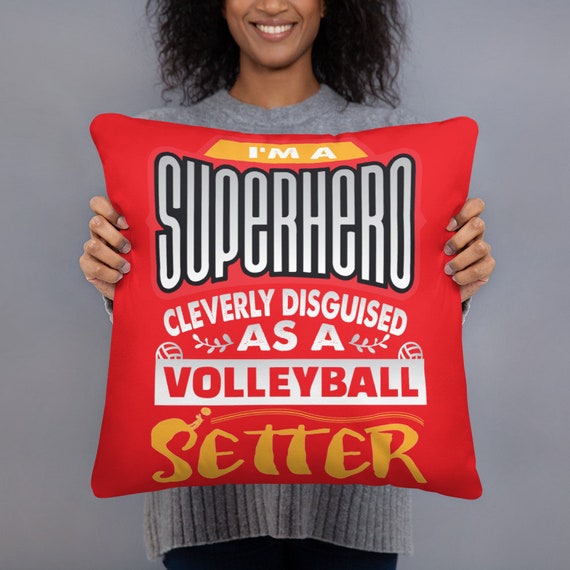 Superhero SETTER Volleyball Pillow, Volleyball Throw, Power Nap, Naptime Rectangle Throw Pillow, Lumbar, Tooth Fairy, Pillows For Sleeping