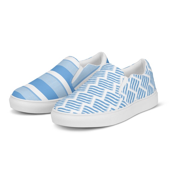 Women Slip-On Canvas Shoes, Beach Volleyball, Players Volleyball Shoes, Cute Volleyball Shoes, Argentina, Light Blue