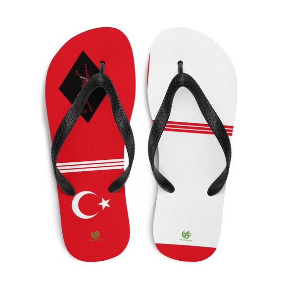 Turkish Red and White Flip Flops By Volleybragswag Honor Turkish Volleyball Players and Liberos