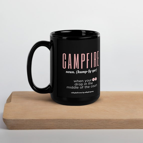 volleyball mug, CAMPFIRE-When Your Balls Drop In The Middle of The Court, volleyball gift for players, senior volleyball gifts, volleyball