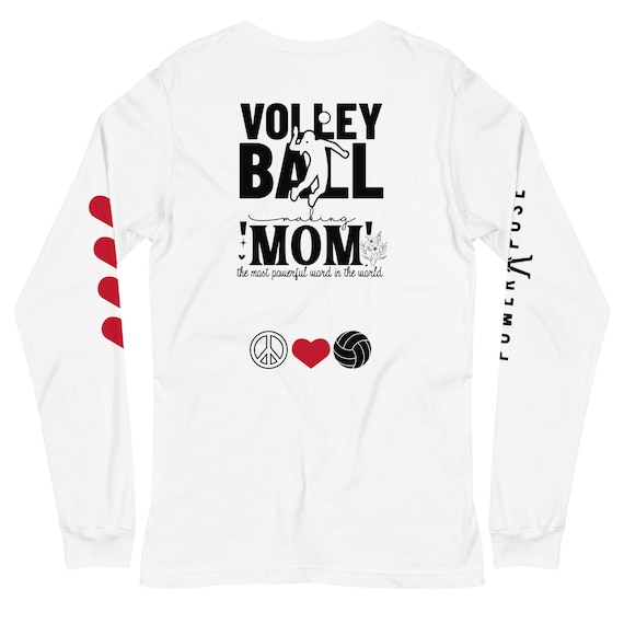Volleyball Mom Making MOM The Most Powerful Word in the World, Volleyball Heart Shirt. Volleyball Mom Gift