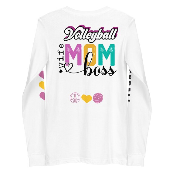 Volleyball Mom Shirt, Peace Love Volleyball Shirt, Volleyball Wife Mom Boss, Volleyball Mom Gift, Volleyball Senior Mom, Volleyball Mom Gift