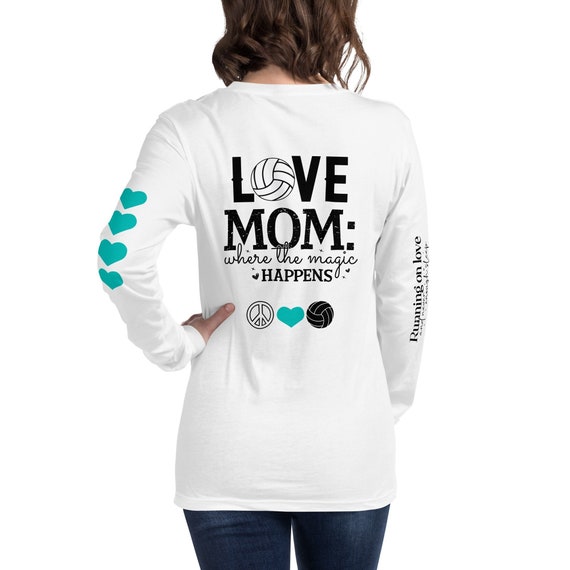 Volleyball Love Mom Where The Magic Happens Shirt, Running on Love And Never Enough Sleep, Mom Volleyball Gift, Team Volleyball Gift
