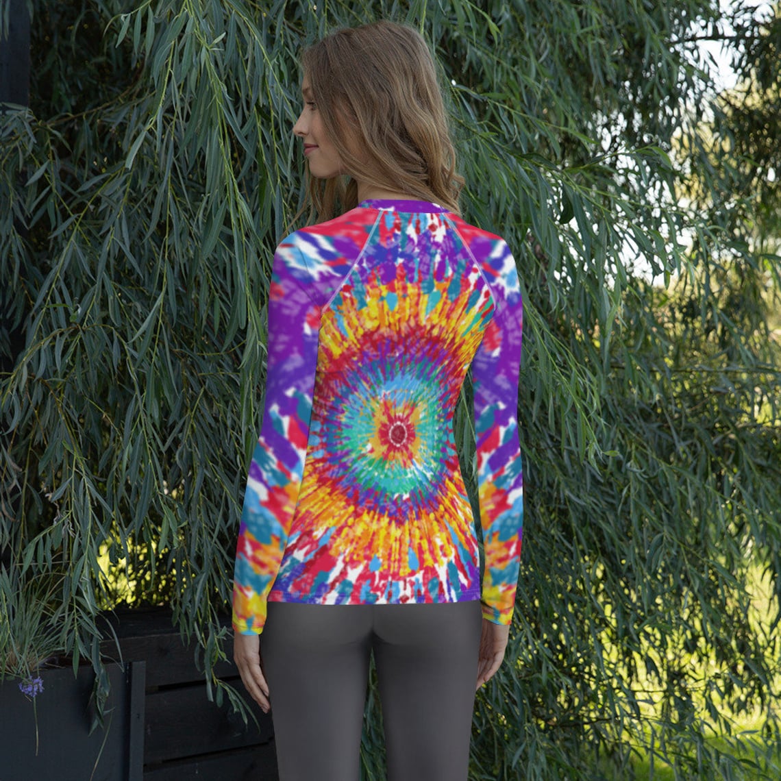 womens long sleeve tie dye shirt