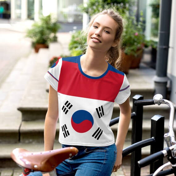 Korea Crop Tops for Teens Korea Flag 