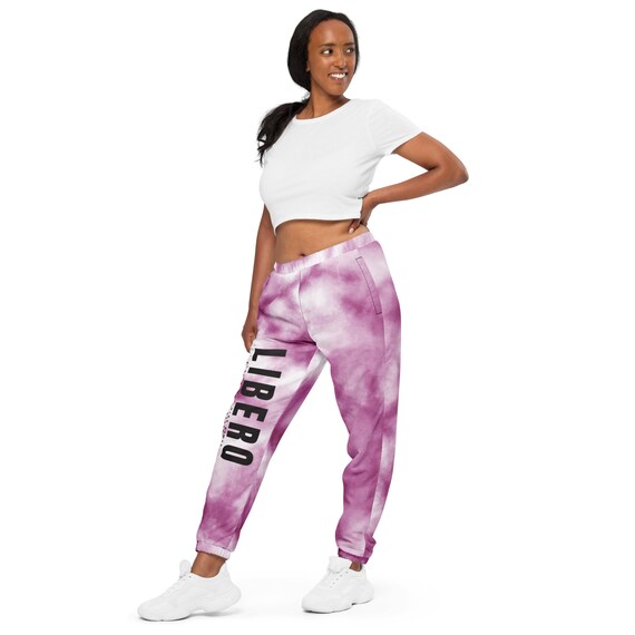 Purple Tie Dye Sweatpants, Tie Dye Sweatpants, Straight Leg Volleyball Pants, Volleyball Sweatpants, Unisex track pants