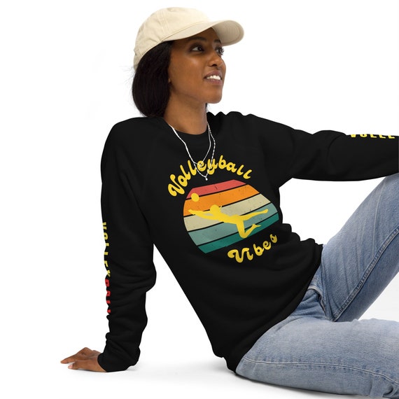 Volleyball Vibes Female Volleyball Player Digging Retro Sweatshirt, Beach Volleyball Sweatshirt, Gameday Sweatshirt, Volley ball Sweatshirt