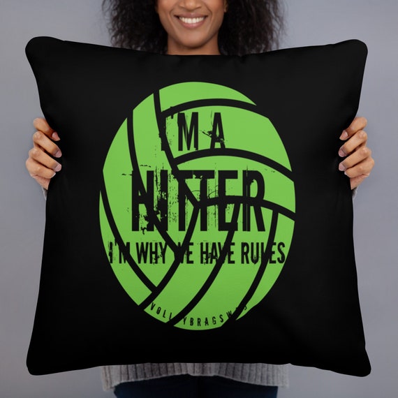 I'm A Hitter I'm Why We Have Rules Volleyball Pillow, Volleyball Throw, Power Nap Pillows for Sleeping, Color Block Tooth Fairy Pillows