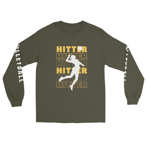 Long Sleeve Shirt, Hitter Hitter Hitter Stack, Volleyball Player Gift, Gameday Volleyball, giftful shirt girl, funni shirting, g iftful