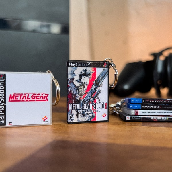 Porte-clés Metal Gear Solid - Porte-clés miniatures PS1, PS2, PS3 et PS4