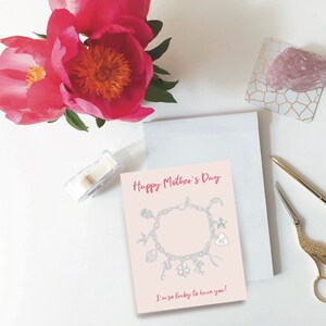 Bonne fête des mères, j’ai tellement de chance de vous avoir charm Bracelet Card | Pour la fête des mères, pour maman, carte vierge de fête des mères, bonne carte de maman chanceuse