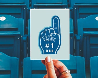 Number One Dad Foam Finger Card for Dad, Dad Birthday Card, Father’s Day Card, Dad I’m Your Number One Fan, Sports Fan Dad Card, Dad Card