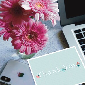 Floral Blank Thank You Very Much Card, Modern Floral Thank You Card, Wedding Thank You Card, Bridal Shower Thank You Cards, Floral Card TY