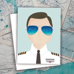 Pilote FLY GUY Aviator Lunettes de soleil Carte de fête des pères, Carte de papa Punny, Carte pour papa, Carte de papa vierge, Carte de soleil de pilote de papa, Carte de fête de papa drôle