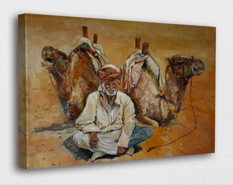 Camel Oil Painting Etsy