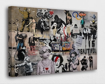 64662 Banksy Collage Wall Print POSTER Plakat