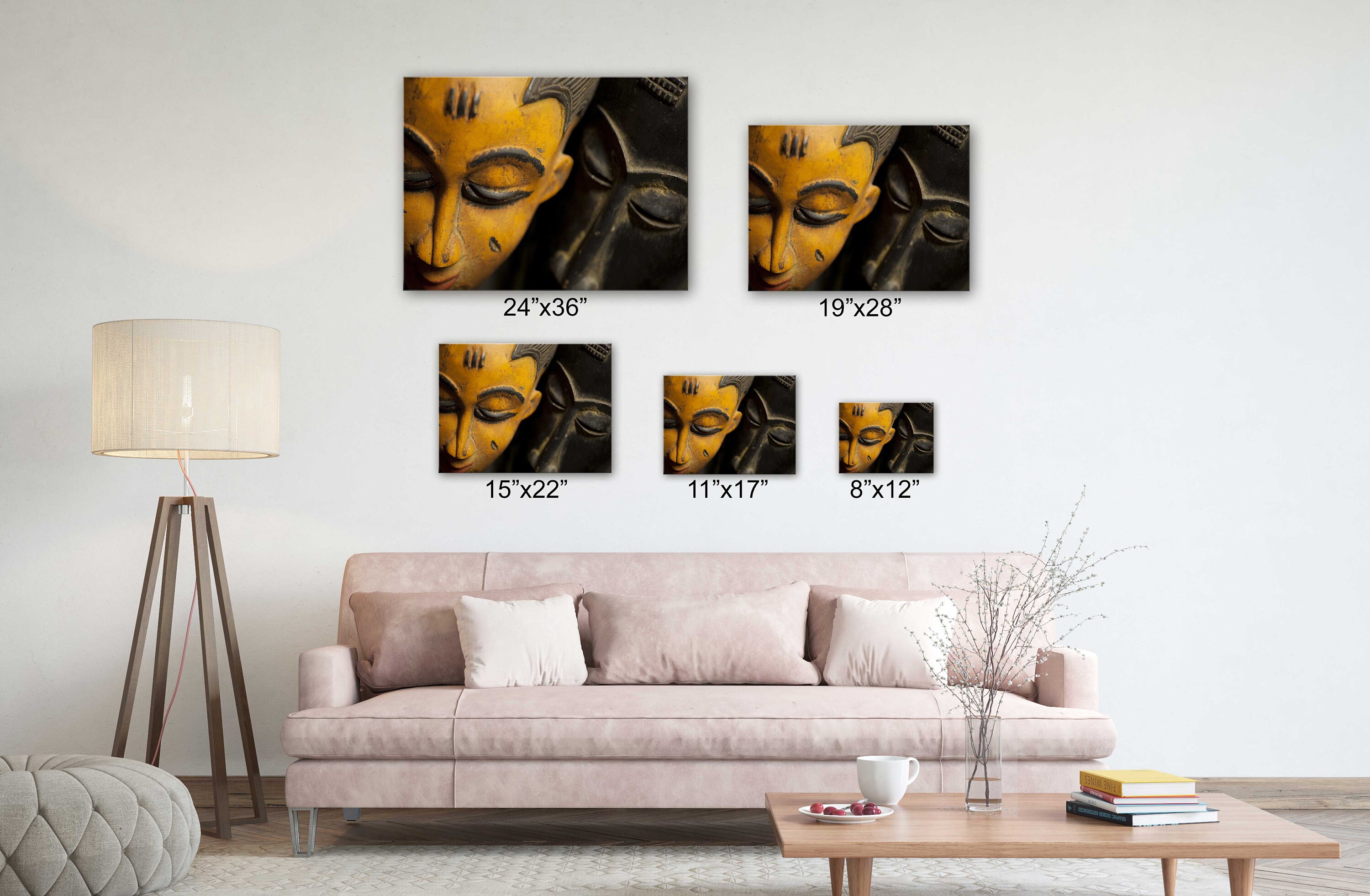 African Art Canvas Poster-yellow & Black African Masks Art | Etsy