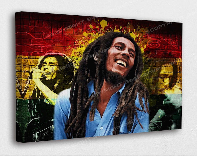 Bob Marley Art Canvas Bob Legend & Legacy Reggae Art Canvas Poster Printed Picture Wall Art Decoration POSTER or CANVAS READY to Hang Gift