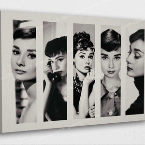 Audrey Hepburn Art Canvas Audrey Hepburn Collage Art Canvas/Printed Picture Wall Art Decoration POSTER or CANVAS READY to Hang Gift