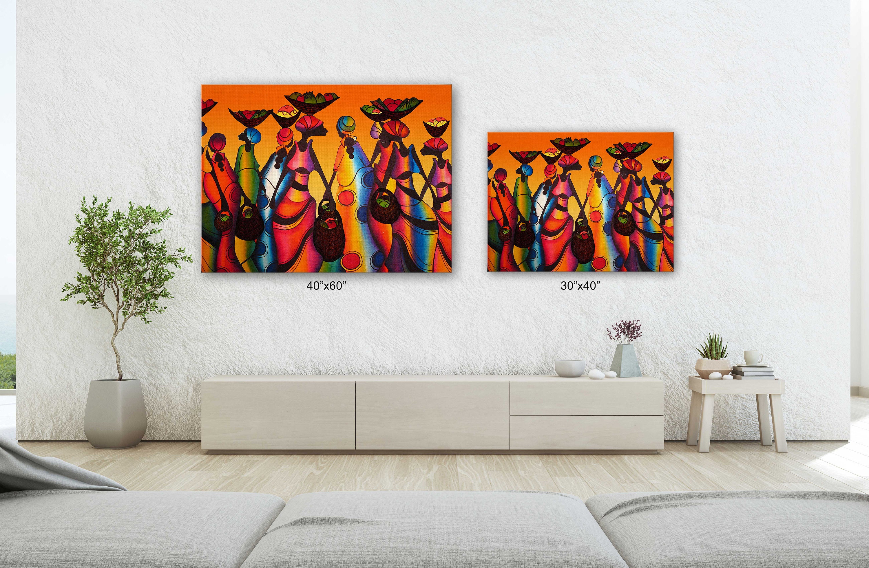 EE_ 3 PCS ABSTRACT AFRICAN WOMEN CANVAS WALL PAINTING POSTER ART HOME DECOR FADD 