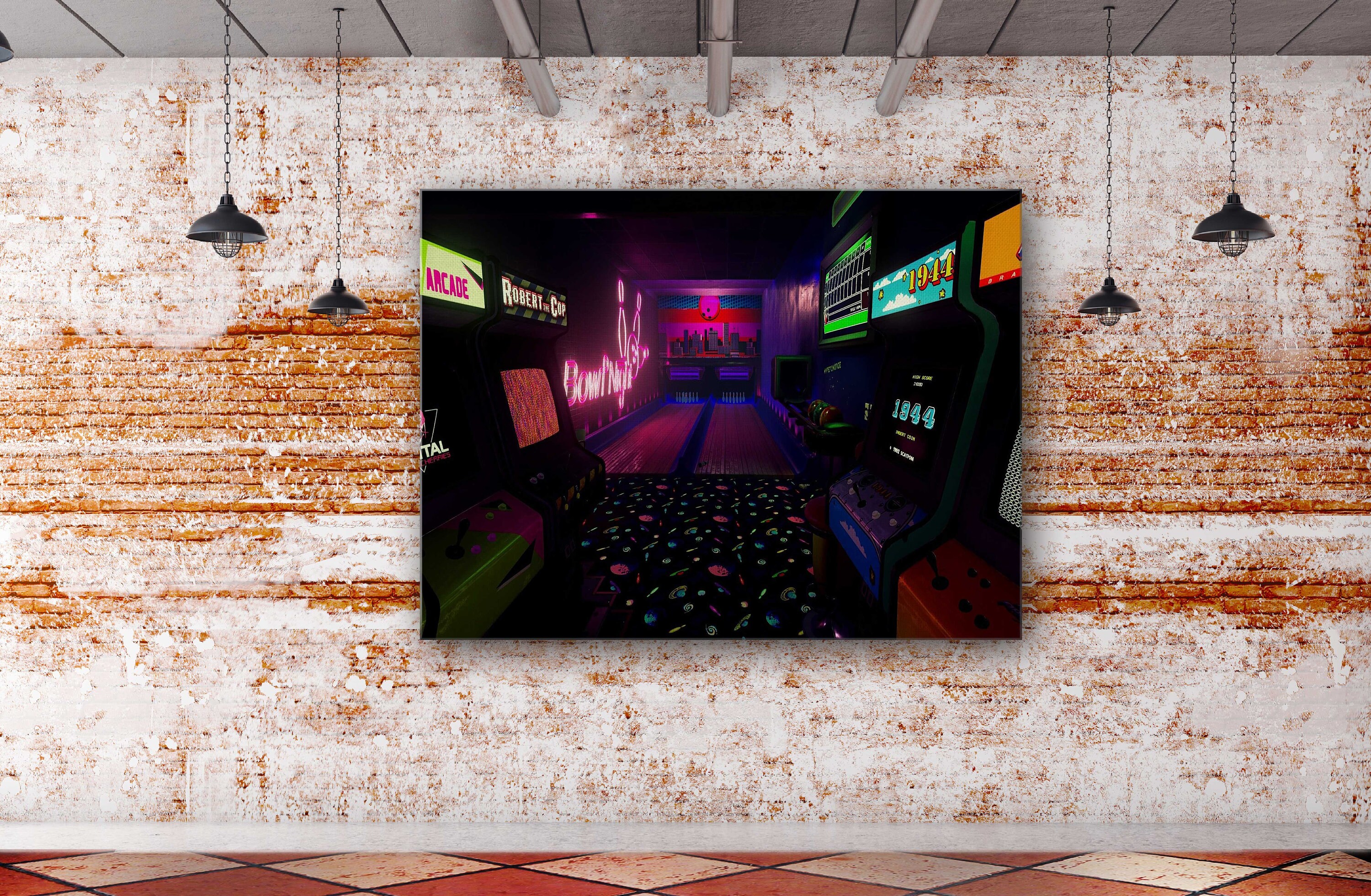 Game Room Wall Art Canvas arcade Retro Game Art Canvas Etsy