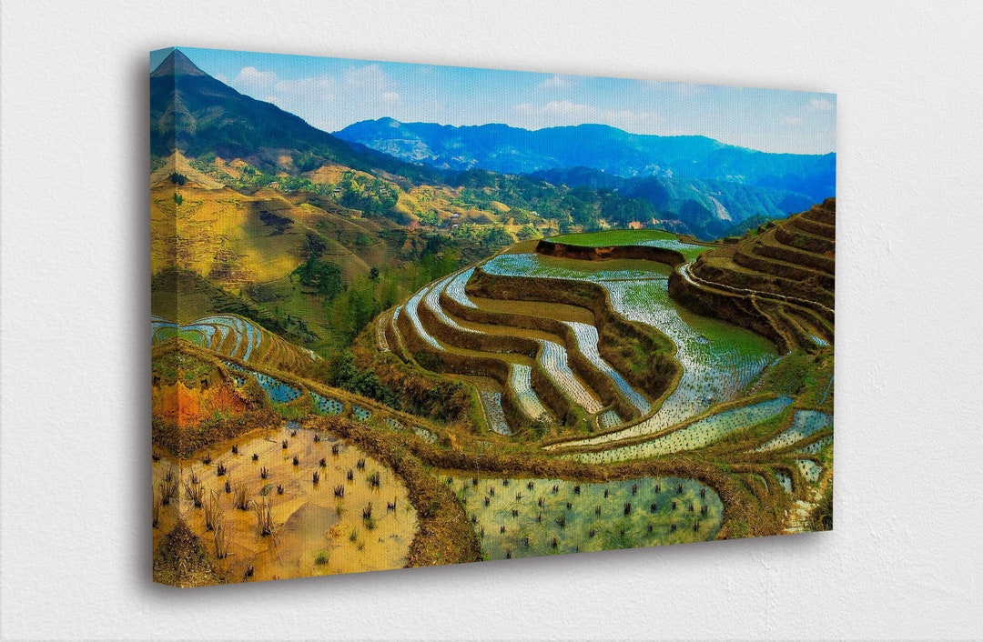 Famous Places Art Canvas-banaue Rice Terraces Philippines Art Poster